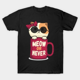 Meow or never cat lovers T-Shirt